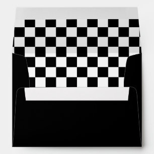 Black and White Checkerboard Envelope