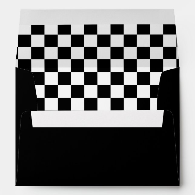 Black and White Checkerboard Envelope (Back (Bottom))