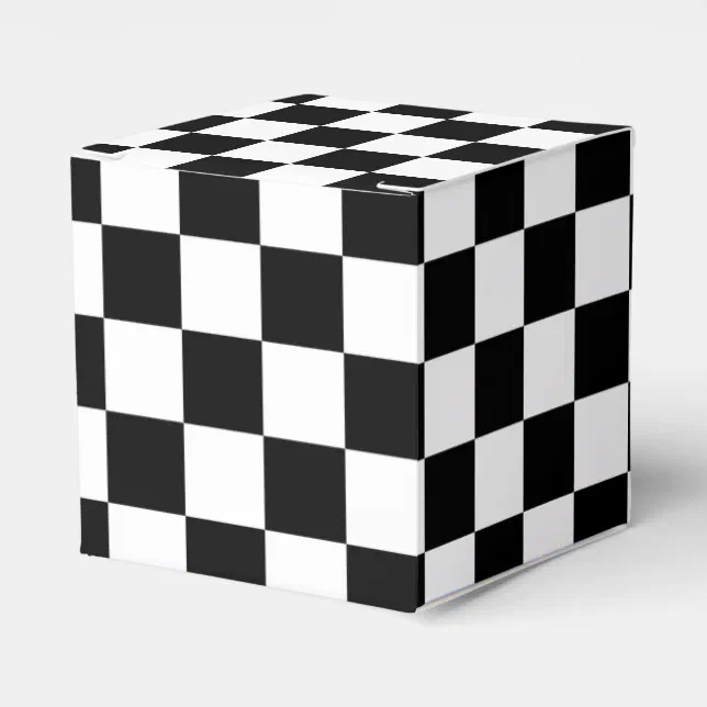 Black and White Checkerboard Favor Boxes | Zazzle
