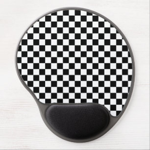 Black and White Checkerboard Gel Mouse Pad