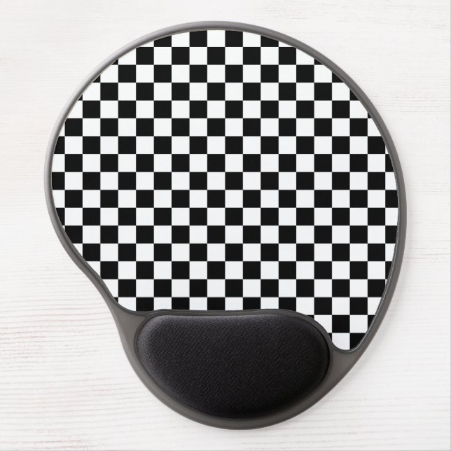 Black and White Checkerboard Gel Mouse Pad (Front)