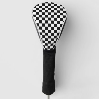 Black And White Checkerboard Golf Head Cover by DavidsZazzle at Zazzle