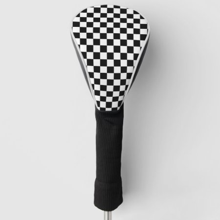 Black And White Checkerboard Golf Head Cover