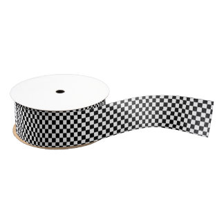 Black and White Checkerboard Grosgrain Ribbon