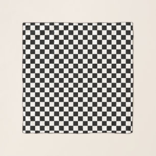 Black and White Checkerboard Jockey Silks Scarf