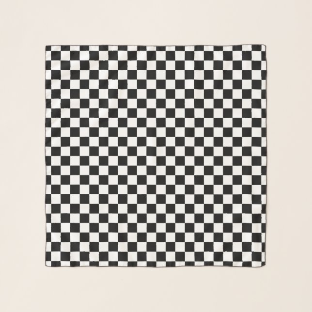 Black and White Checkerboard Jockey Silks Scarf (Front)