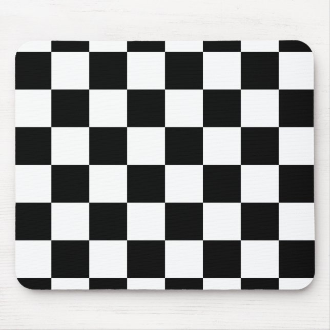 Black and White Checkerboard Mouse Pad (Front)