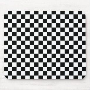 Black and White Checkerboard Mouse Pad