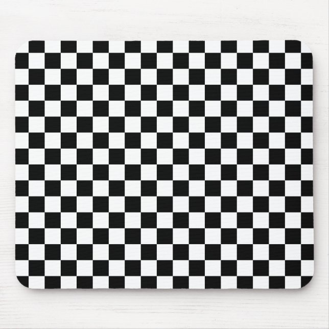 Black and White Checkerboard Mouse Pad (Front)