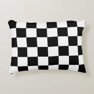 Black and White Checkerboard Pattern  Accent Pillow