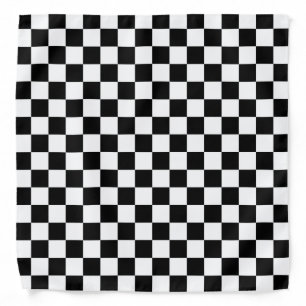 Black and white checkerboard pattern bandana