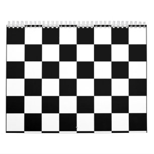 Black and White Checkerboard Pattern  Calendar