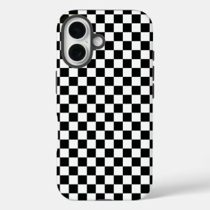Black and white checkerboard pattern  iPhone 16 case