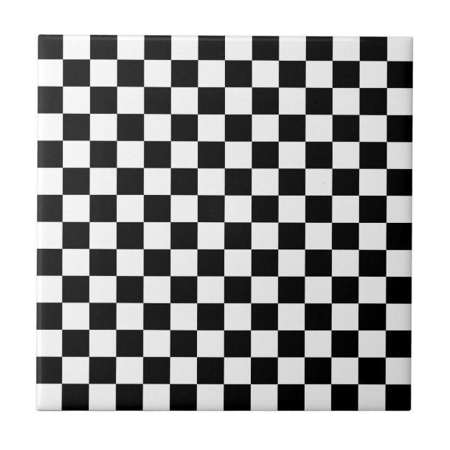 Black and white checkerboard pattern  ceramic tile (Front)