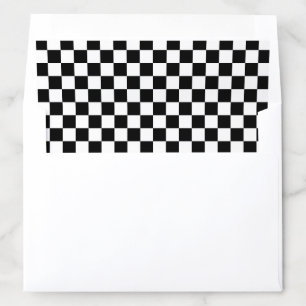 Black and White Checkerboard Pattern Envelope Liner