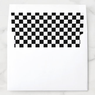 Black and White Checkerboard Pattern Envelope Liner