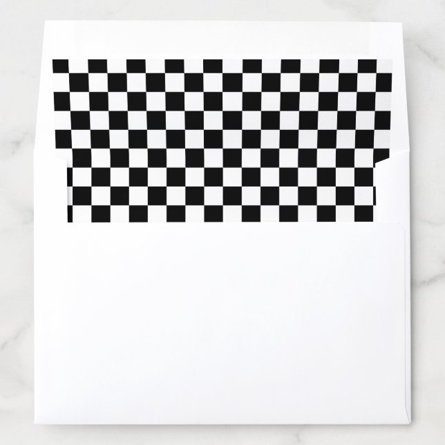 Black and White Checkerboard Pattern Envelope Liner (In Envelope)