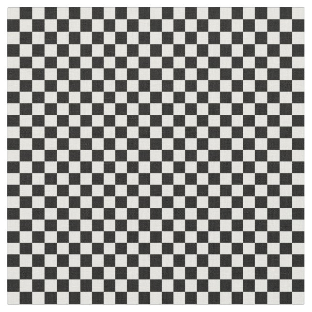 Black and White Checkerboard Pattern Fabric (Close Up)