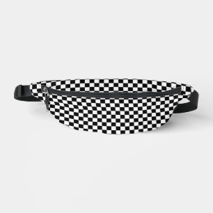 Black and White Checkerboard Pattern Fanny Pack