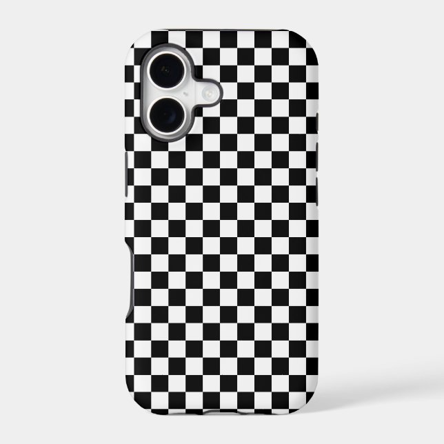 Black and white checkerboard pattern  iPhone case (Back)