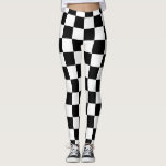 Black and White Checkerboard Pattern Leggings