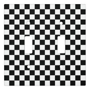 Black and white checkerboard pattern  light switch cover