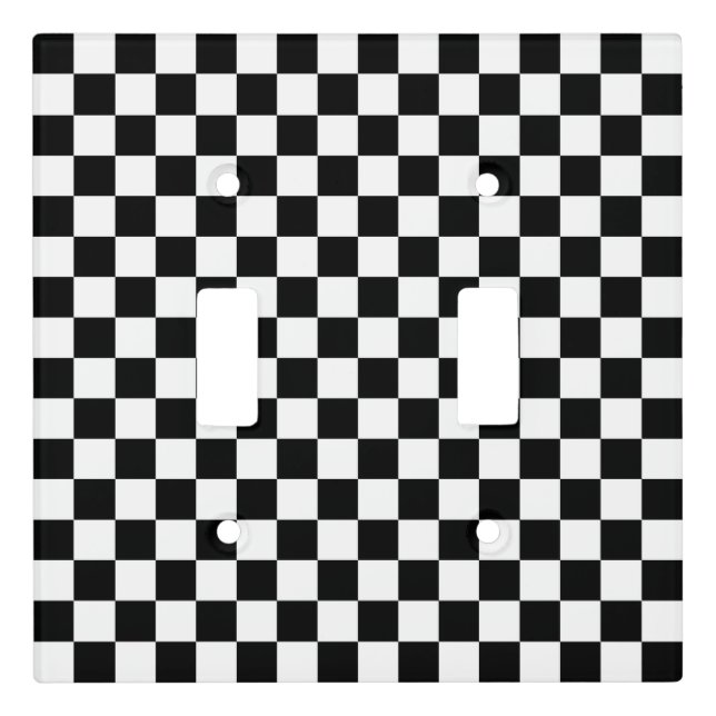 Black and white checkerboard pattern  light switch cover (Front)