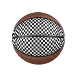 Black and White Checkerboard Pattern Mini Basketball