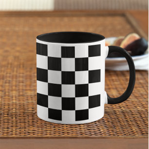 Black and White Checkerboard Pattern Mug