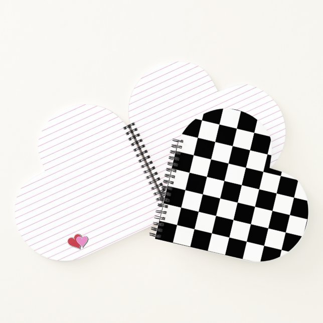 Black and White Checkerboard Pattern  Notebook (Inside)