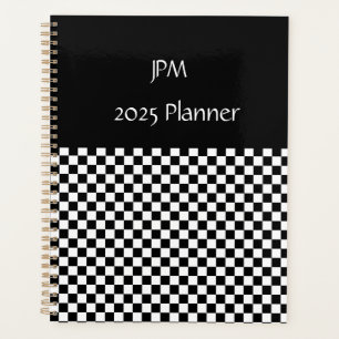 Black and White Checkerboard Pattern Planner