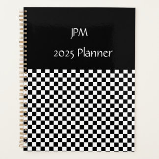 Black and White Checkerboard Pattern Planner