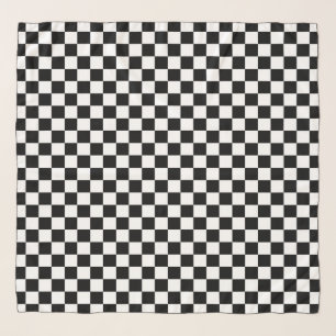 Black and white checkerboard pattern scarf