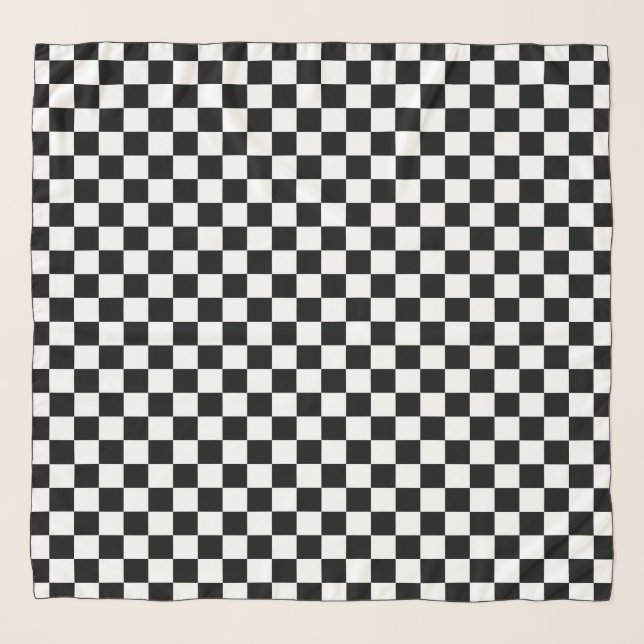Black and white checkerboard pattern  scarf (Front)