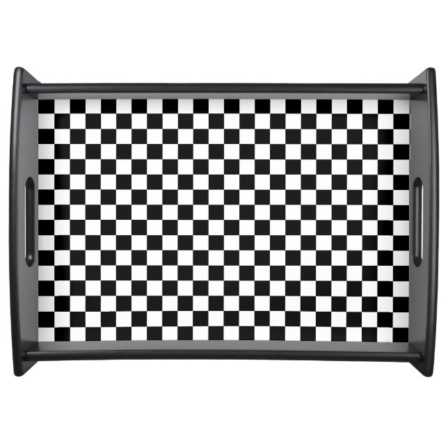 Black and white checkerboard pattern  serving tray (Front)