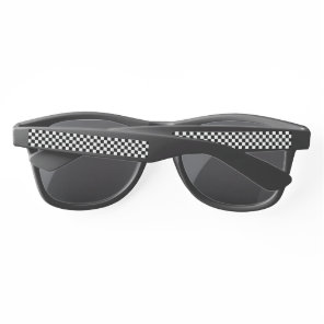 Black and White Checkerboard Pattern Sunglasses