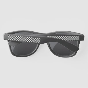 Black and White Checkerboard Pattern Sunglasses