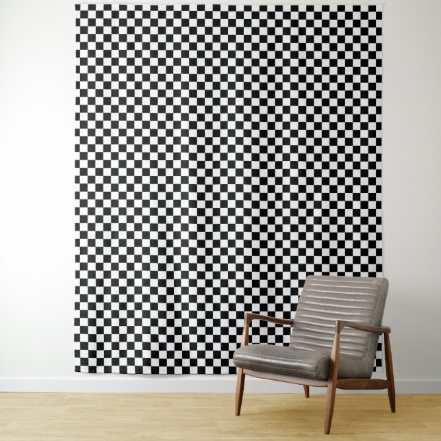 Black and white checkerboard pattern  tapestry (In Situ)