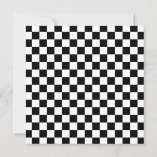 Black and white checkerboard pattern thank you card