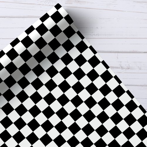 Black And White Checkerboard Pattern Wrapping Paper