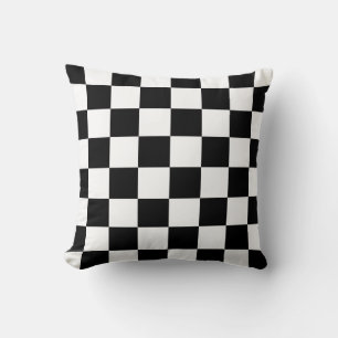 Black and White Checkerboard Pillow