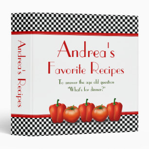 Black and White Checkerboard Recipe Binder