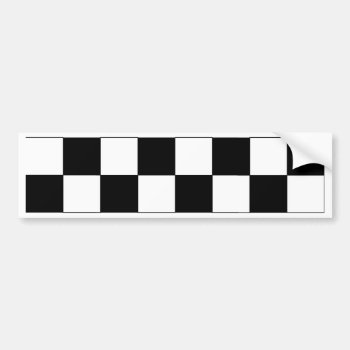 Black And White Checkerboard Retro Hipster Bumper Sticker by CricketDiane at Zazzle
