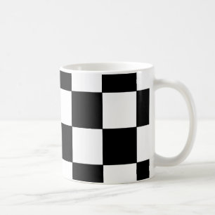 Black and White Checkerboard Retro Hipster Coffee Mug