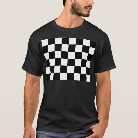 Black And White Checkerboard Retro Hipster T-shirt