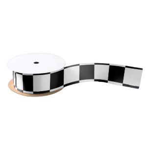 Black and White Checkerboard Satin Ribbon