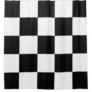 Black And White Checkerboard Shower Curtain