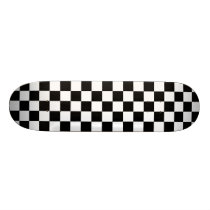 Black and White Checkerboard Skateboard Black and White Checkerboard Skateboard