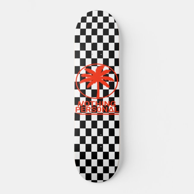 Black and White Checkerboard Skateboard (Front)