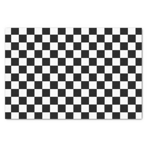Black and White Checkerboard Squares Tissue Paper